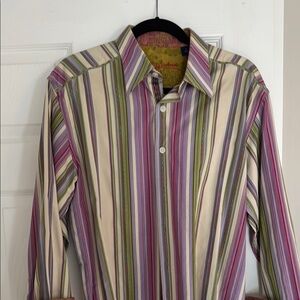 Robert Graham Pink and Green Casual Shirt